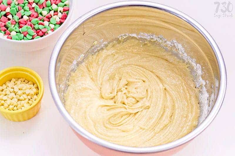 blondie batter mixed in a large mixing bowl