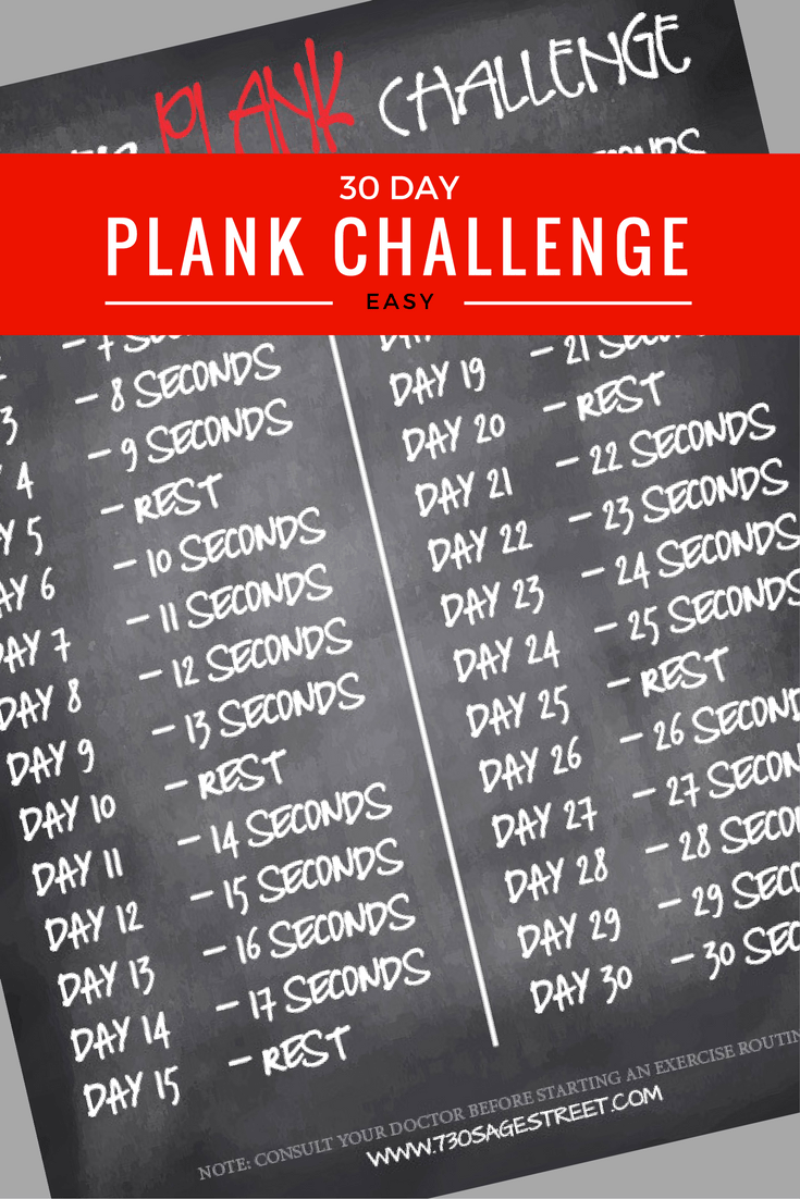 30 Working day Plank Issue for Newbies - 730 Sage Highway image relating to Plank Challenge Printable identify 30 Working day Plank Situation for Newcomers - 730 Sage Highway