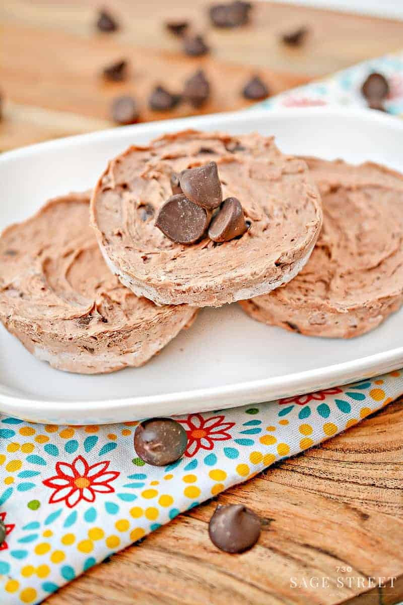 chocolate keto fat bombs on a white plate