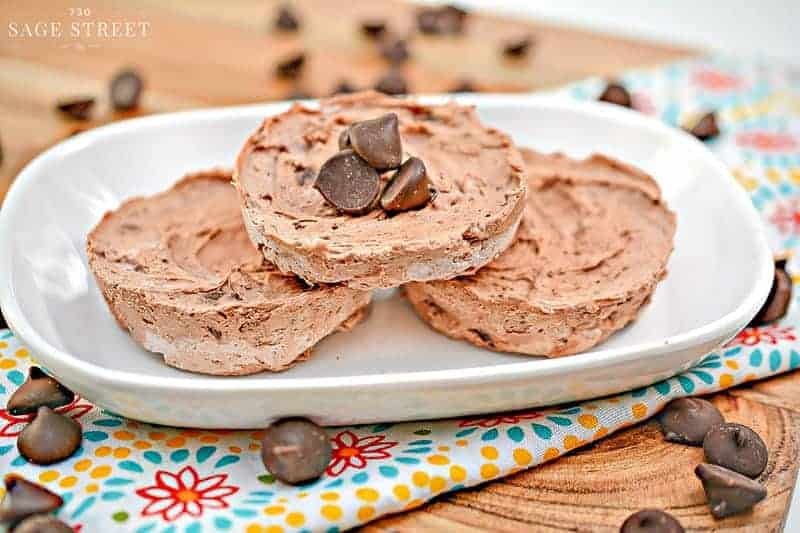 chocolate keto fat bombs on a white plate