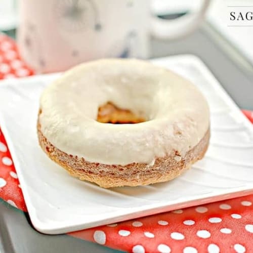 keto donut on a white plate