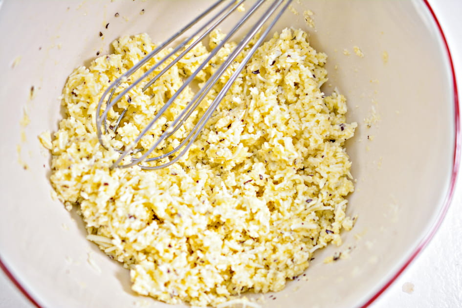 Combine ingredients for cheese bread.