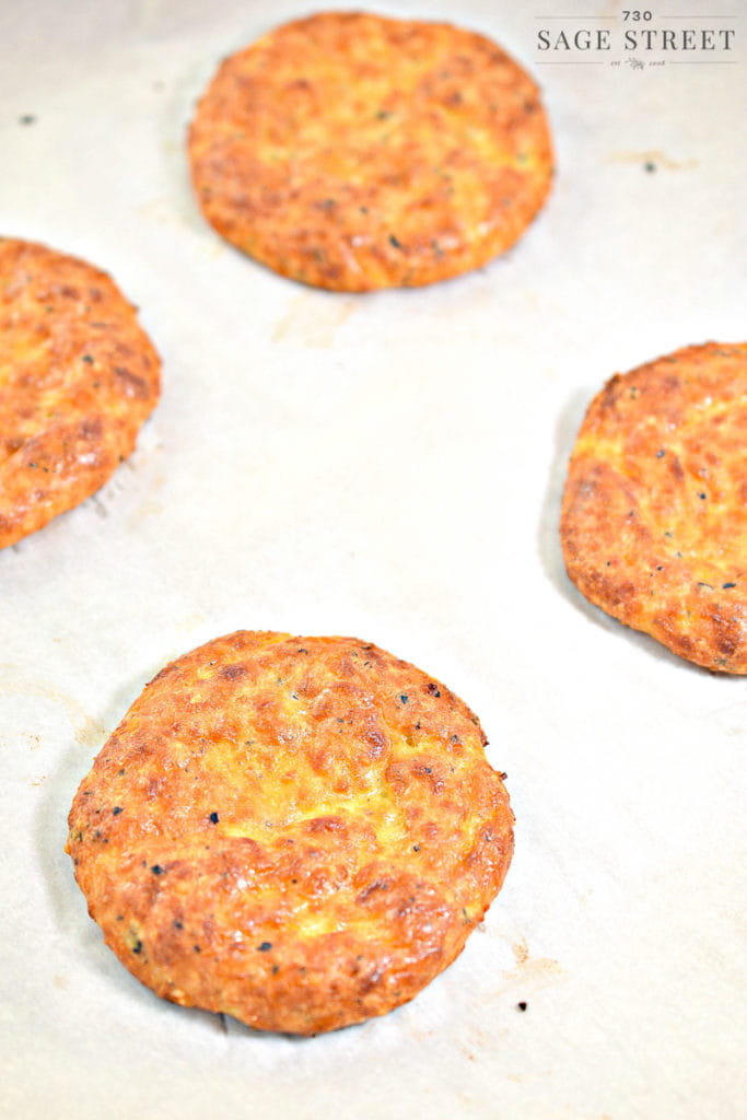 keto cheese bread cooked on parchment paper
