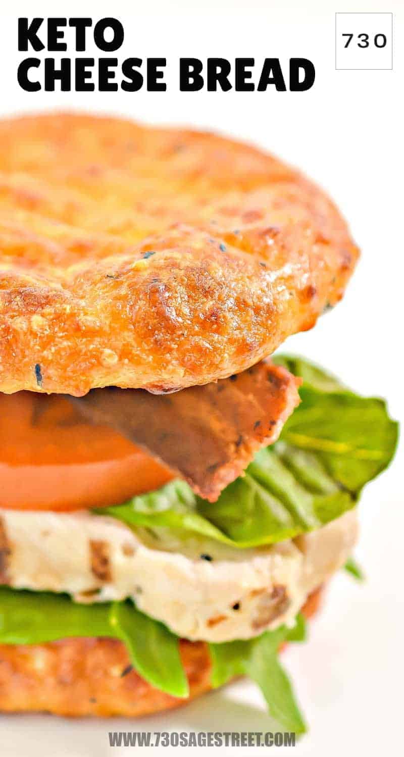 keto cheese bread on a blt