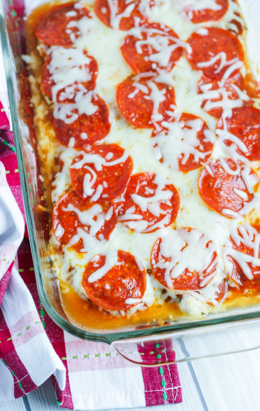 Low Carb Pepperoni Pizza Chicken Casserole 6 Ready to serve pepperoni pizza chicken casserole