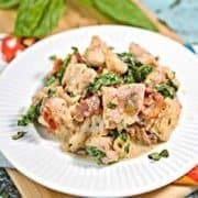 Final plating of Keto Chicken Carbonara Recipe