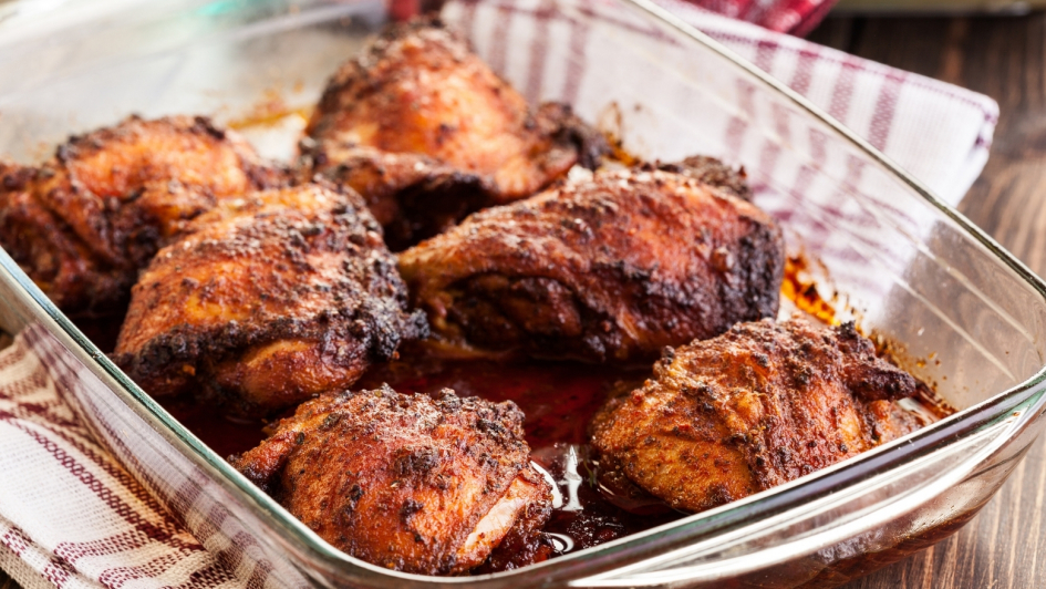 Casserole Dish with Roasted Chicken