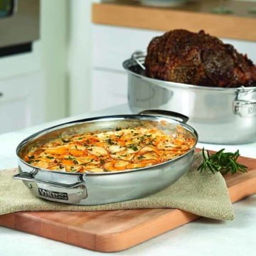 Viking 3 ply oval roasting pan with induction safe lid
