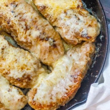 Mexican flavored pork chops in cast iron skillet