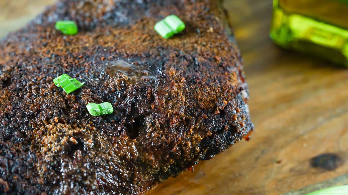 3lb tri-tip smoked to perfection with cherry and oak wood. Smoking with this wood combination produces and amazing smoked bark.