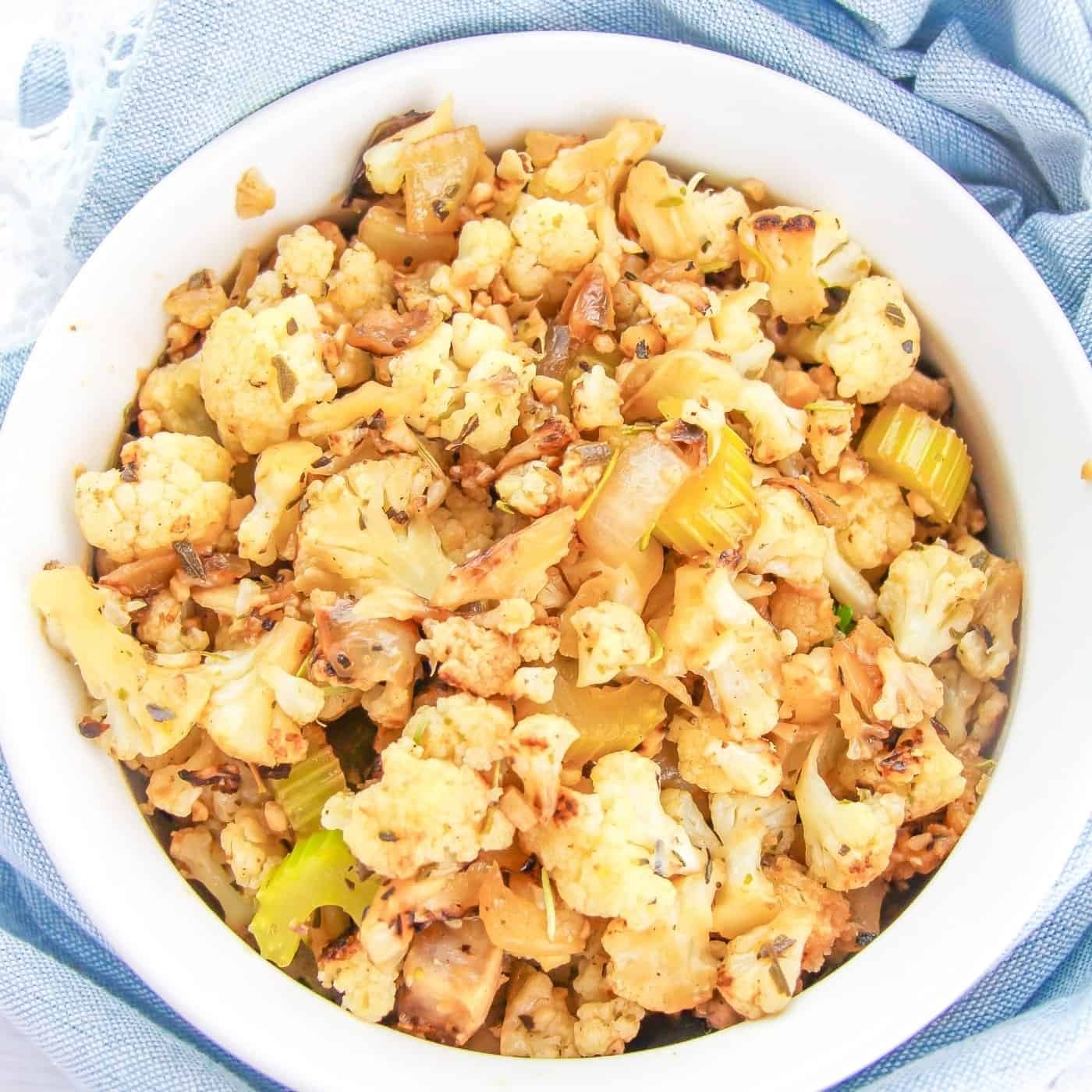 Cauliflower Stuffing in a bowl