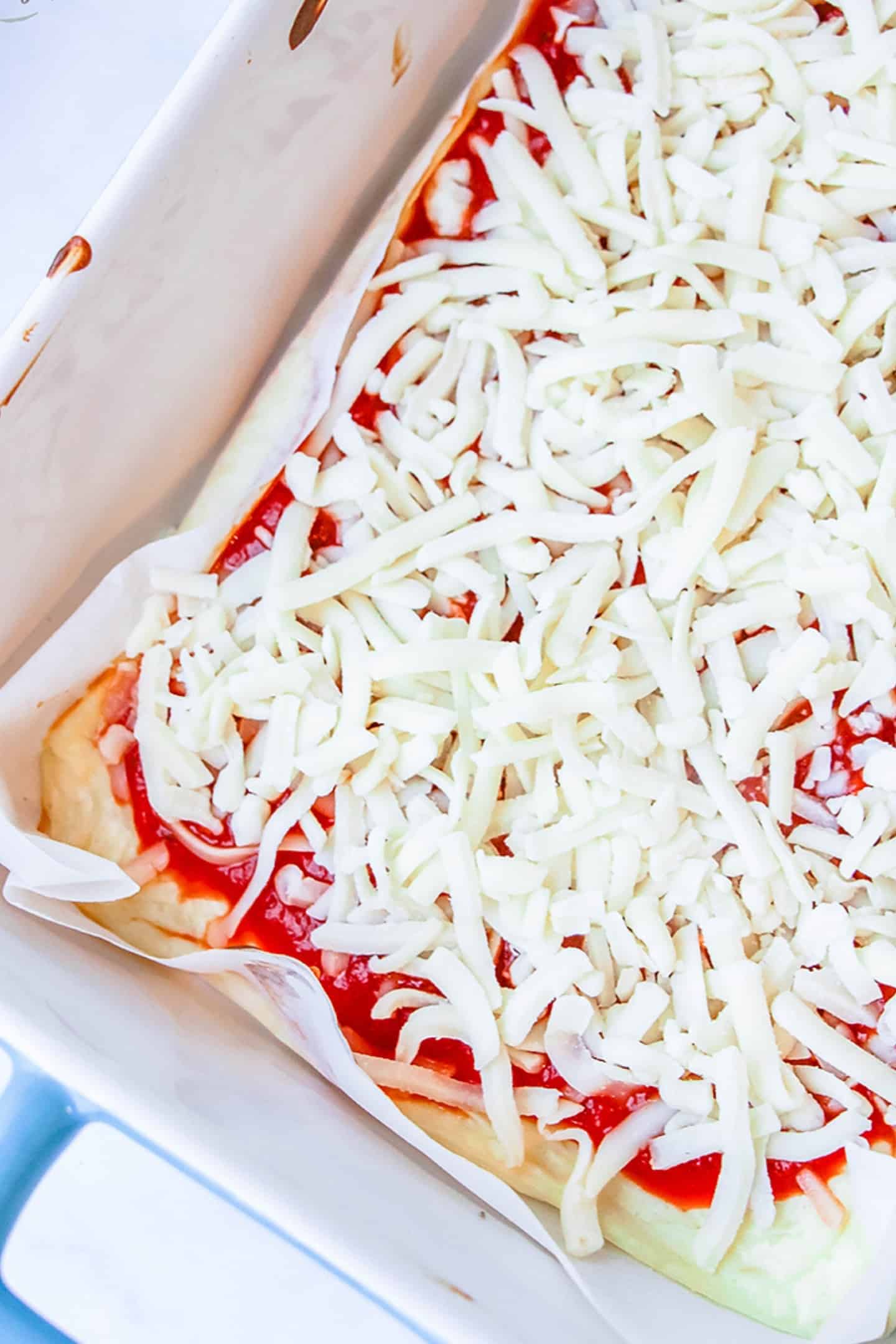 Keto Pizza with mozzarela cheese on top