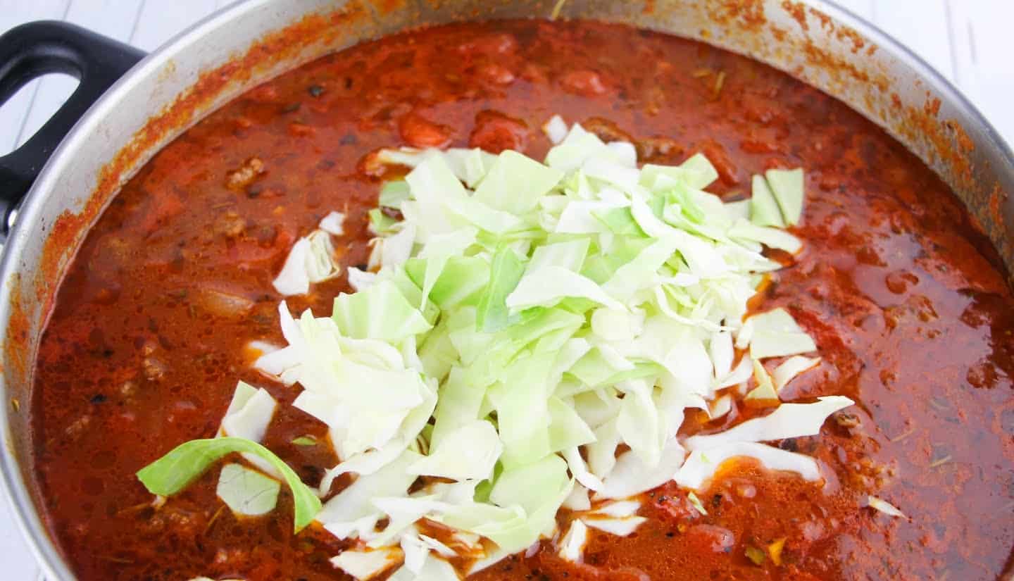 cabbage in a goulash pan