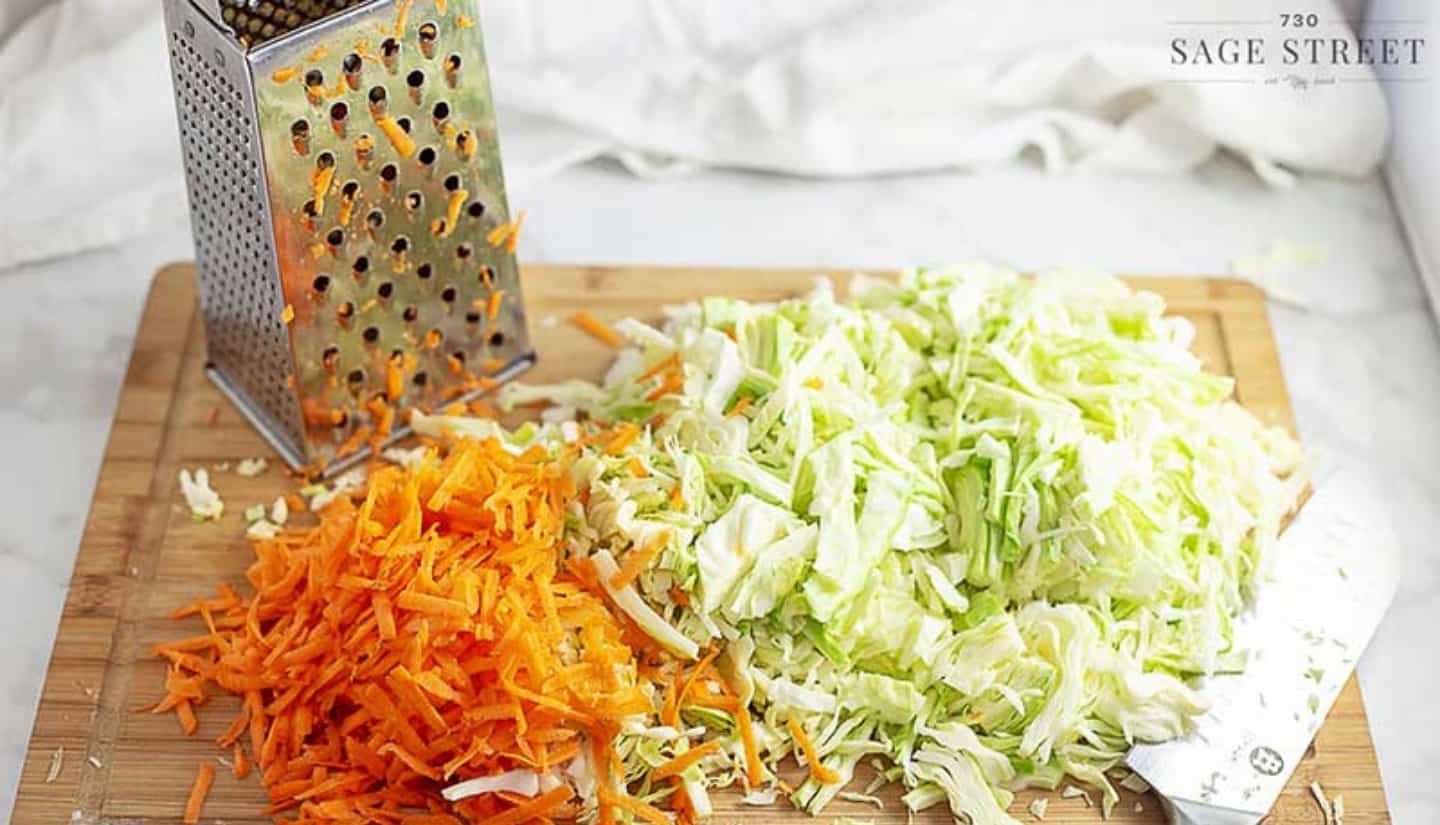 cabbage and carrots chopped