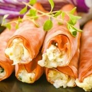 ham roll ups with cheese and spinach filling