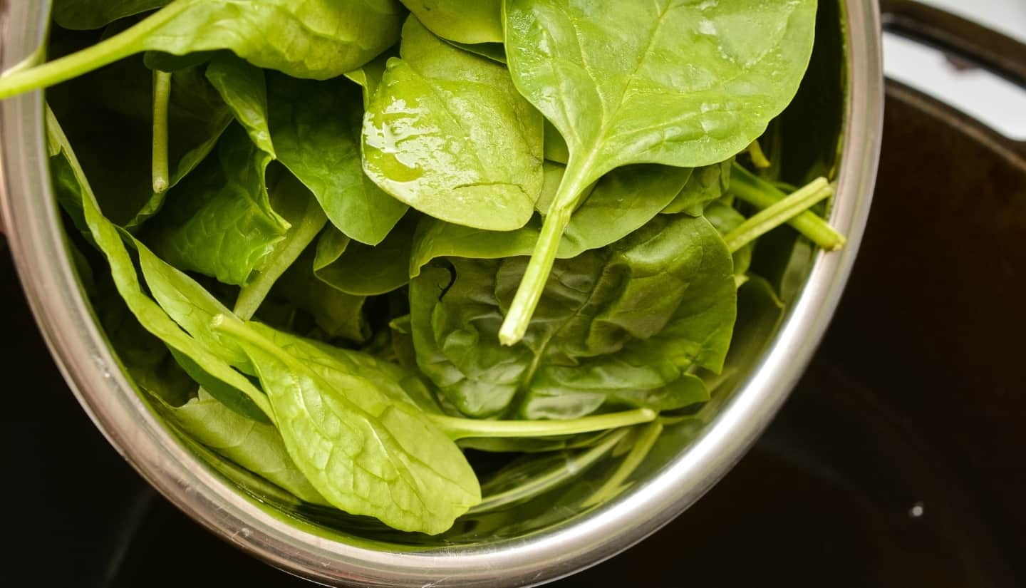 fresh spinach in a bowl