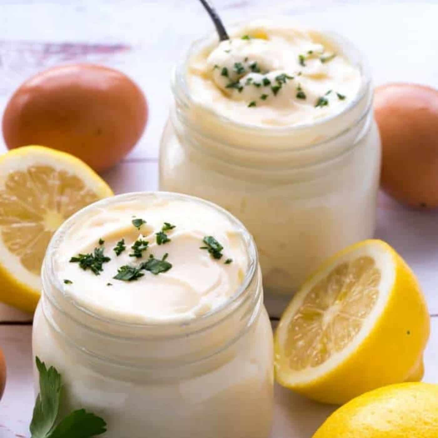 mayo limes serve in a jar