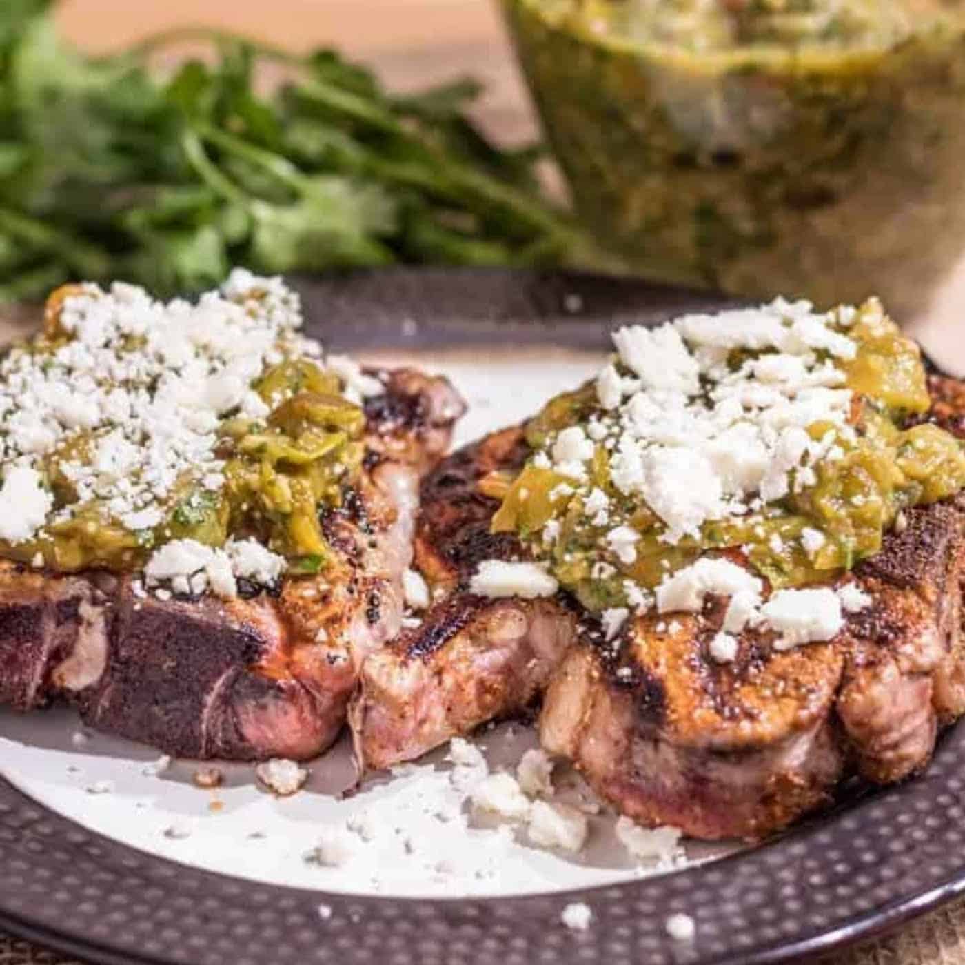 Mexican pork chops with salsa verde
