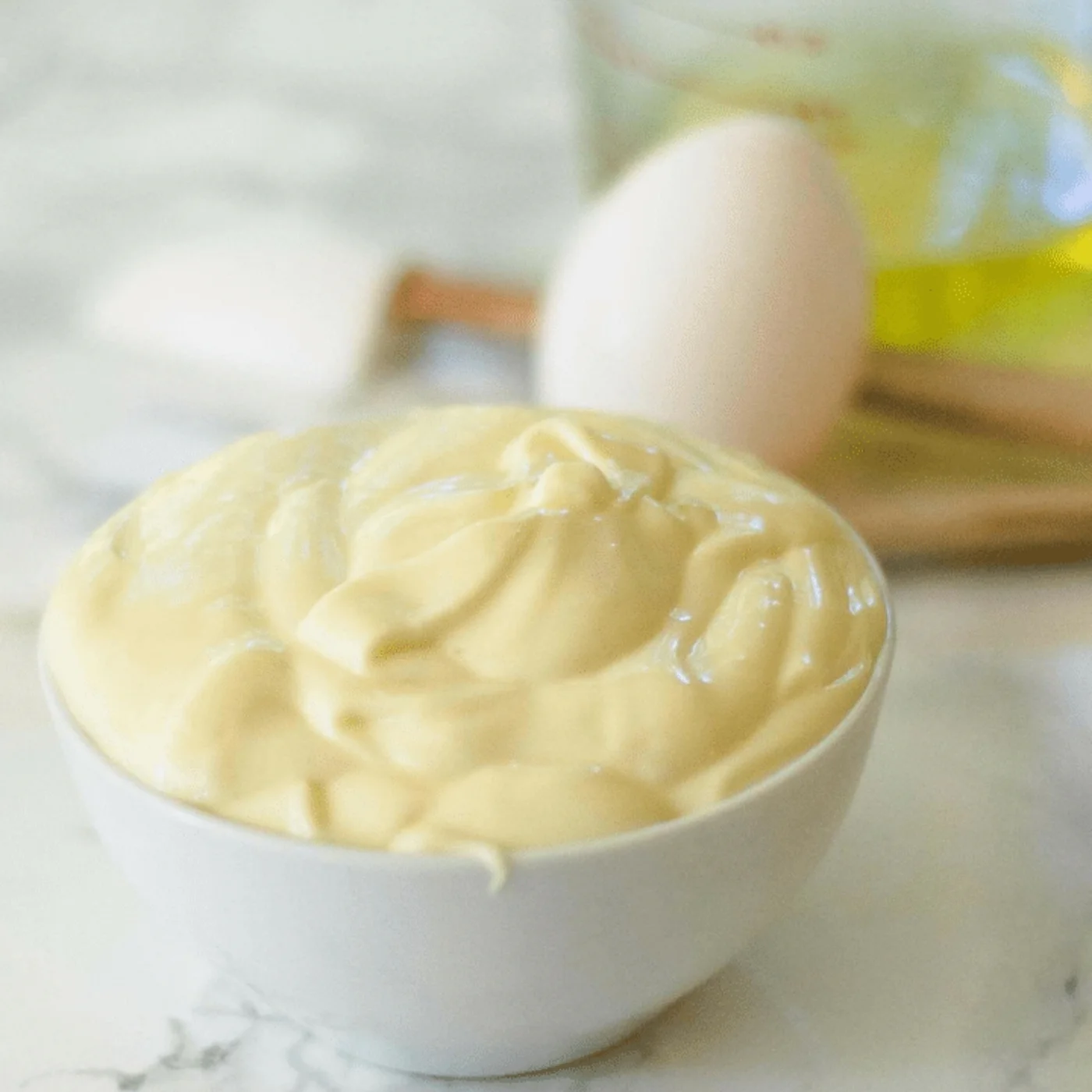 mayo in a white bowl