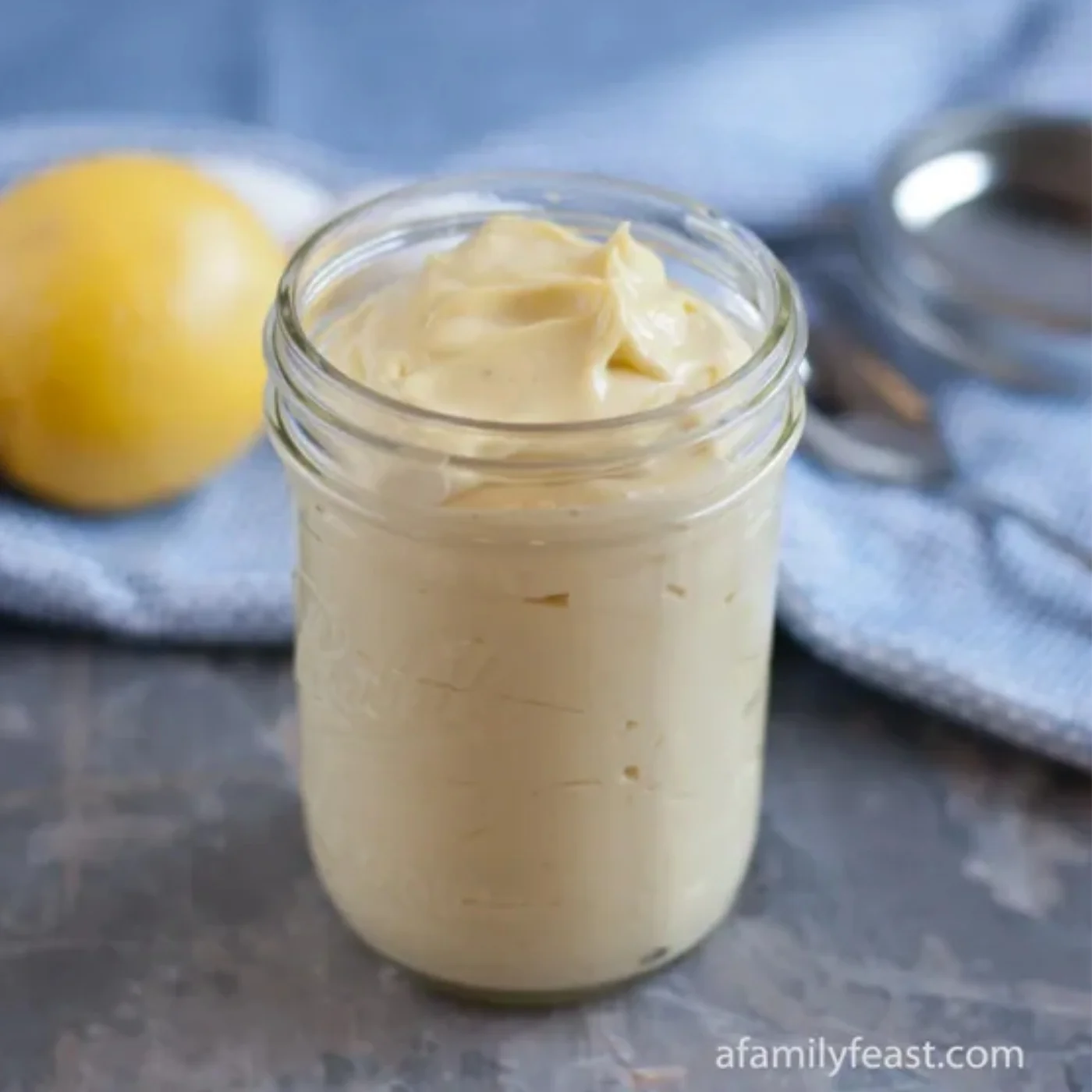  homemade mayonnaise in a jar