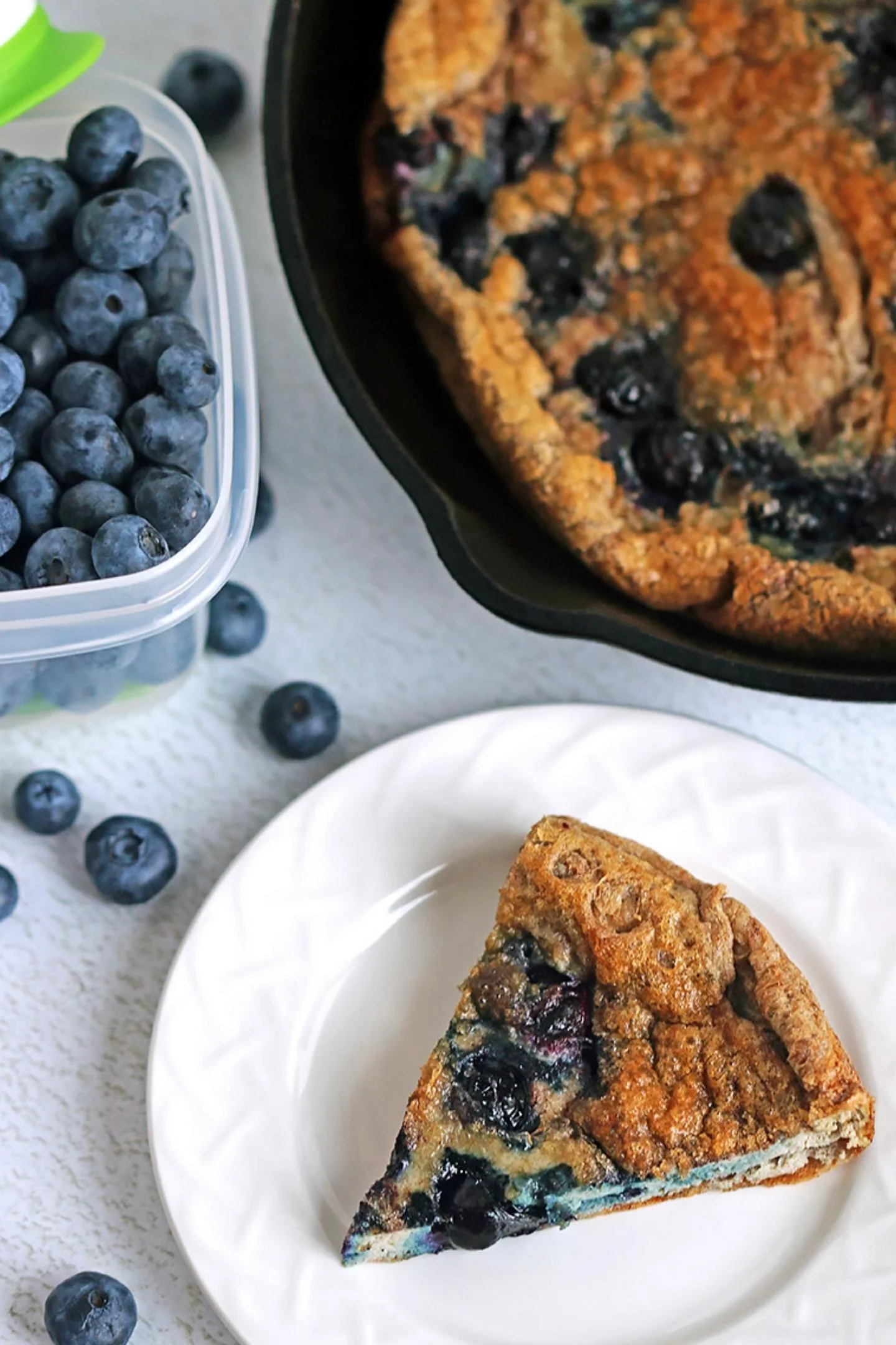 blueberry strata serve in a plate