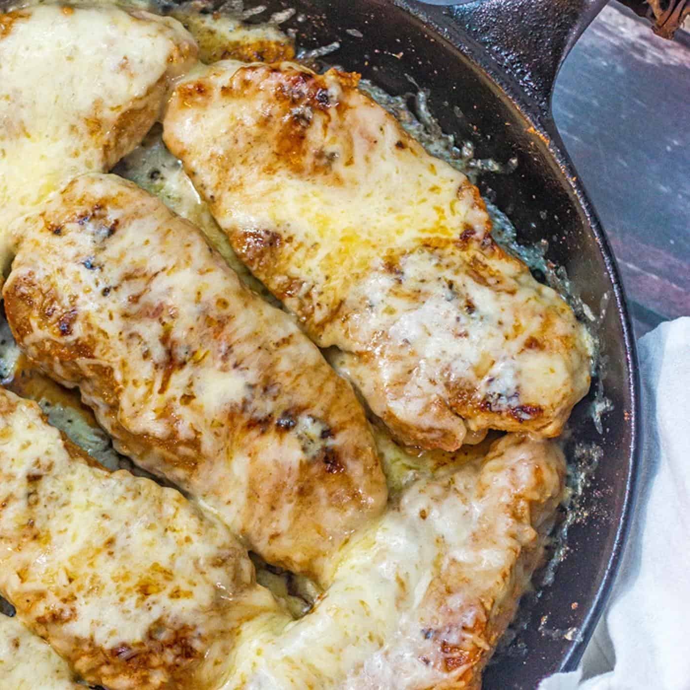 mexican pork chops in a skillet