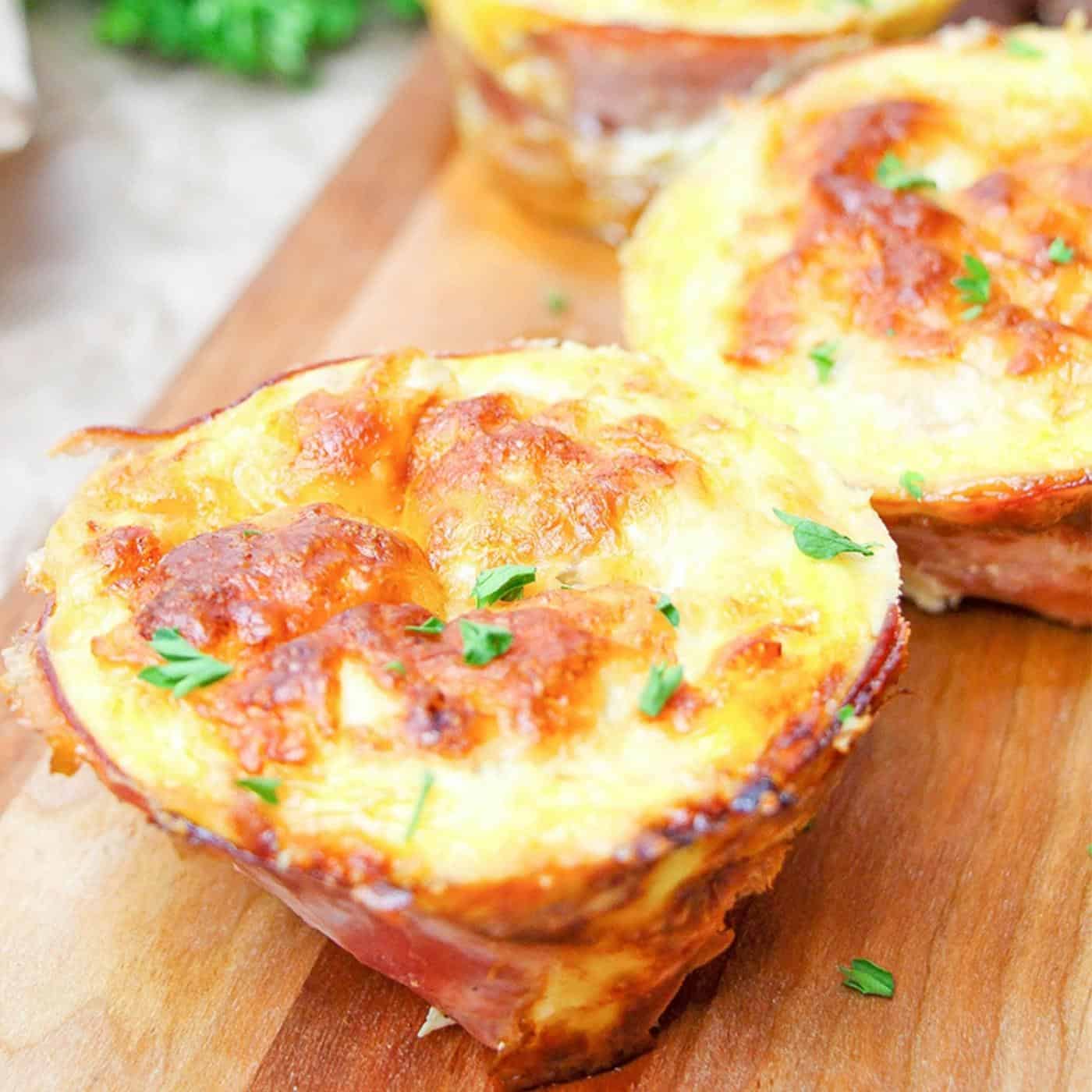 egg muffins with ham and sausage