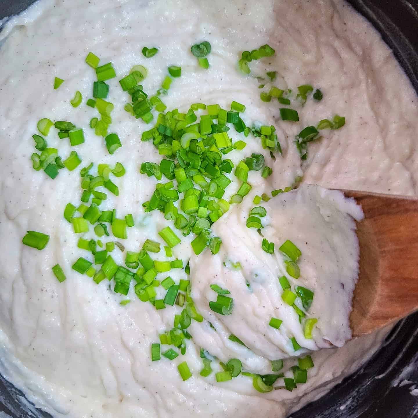 mashed potatoes green onion
