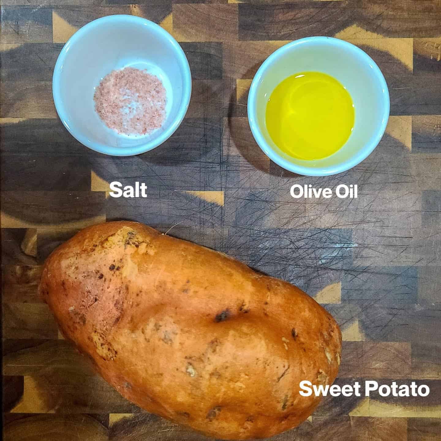 air fryer sweet potato cubes ingredients