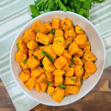 air fryer sweet potato cubes