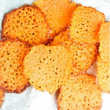 feature baked cheese crisps