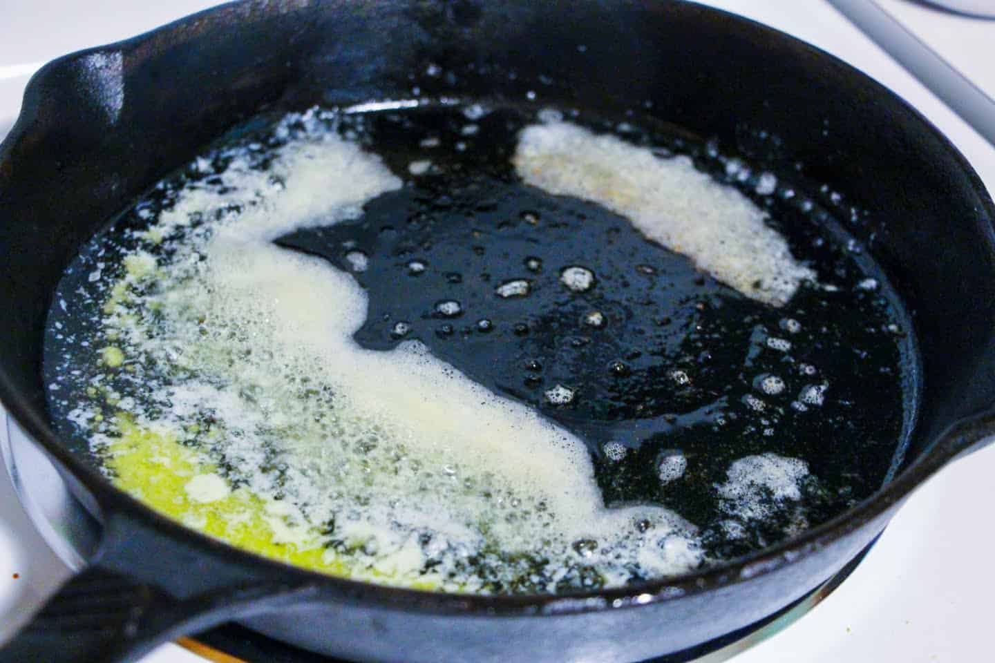 skillet with butter