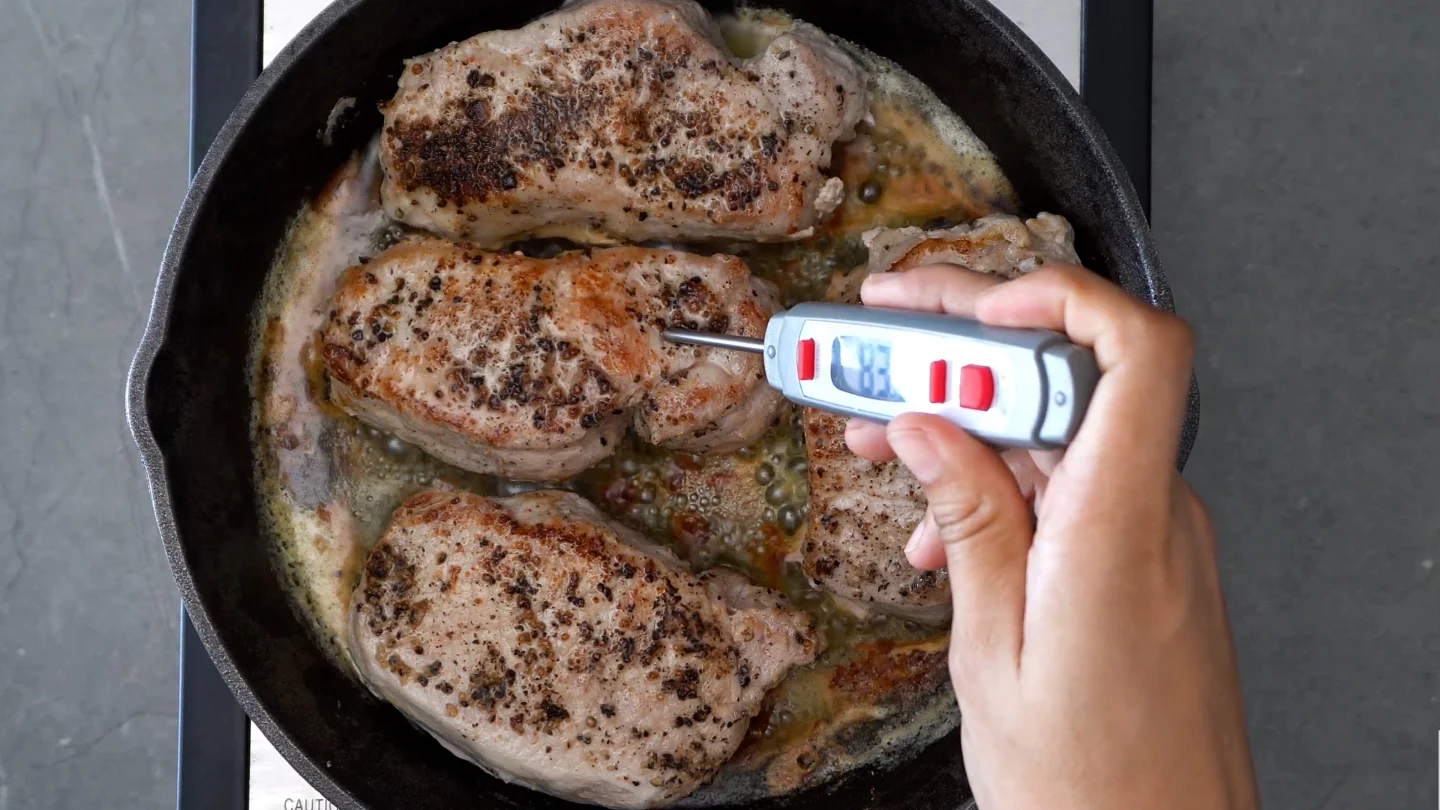 pork chops with thermometer