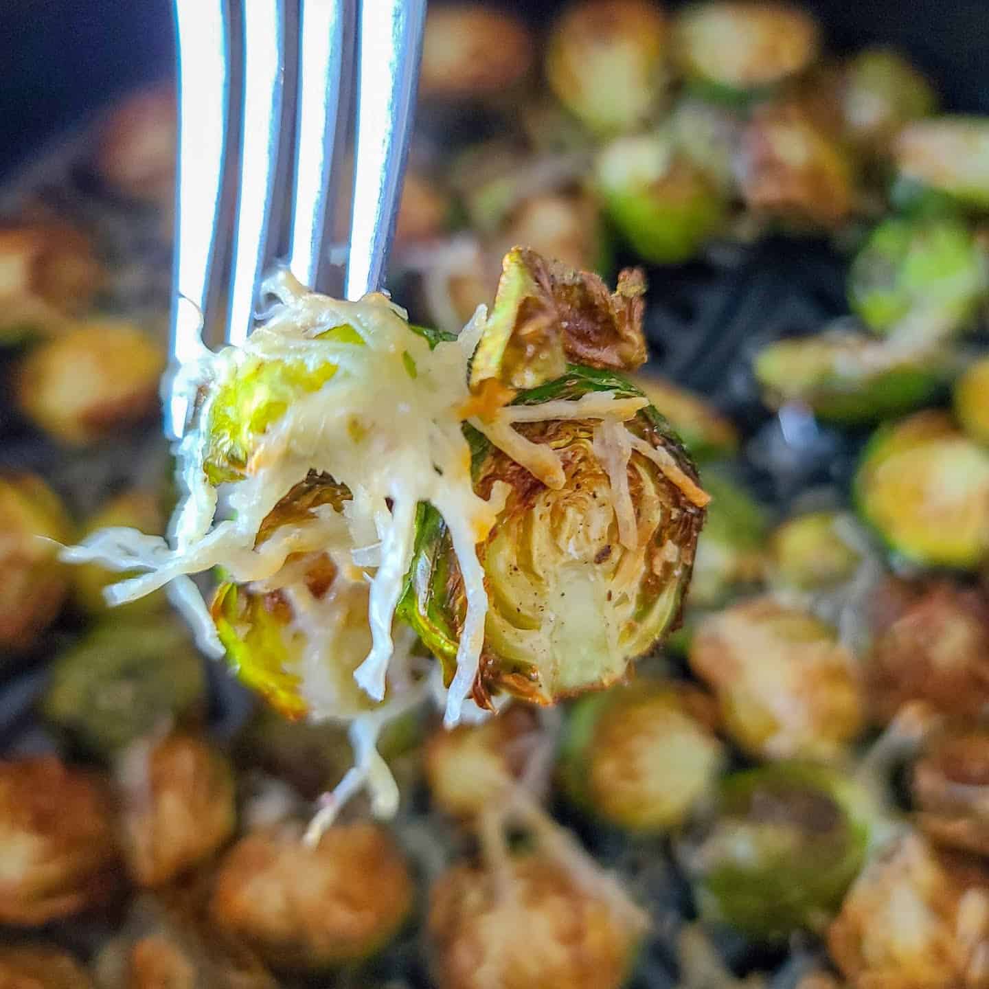 Air fryer brussel sprouts with parmesan 
