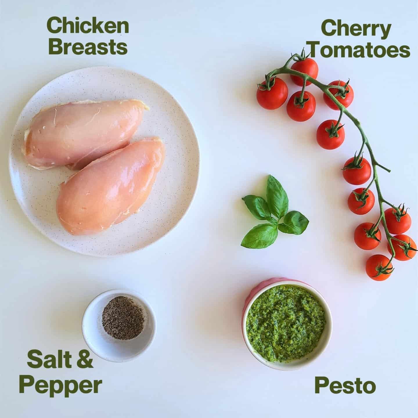 chicken pesto  with cherry tomatoes