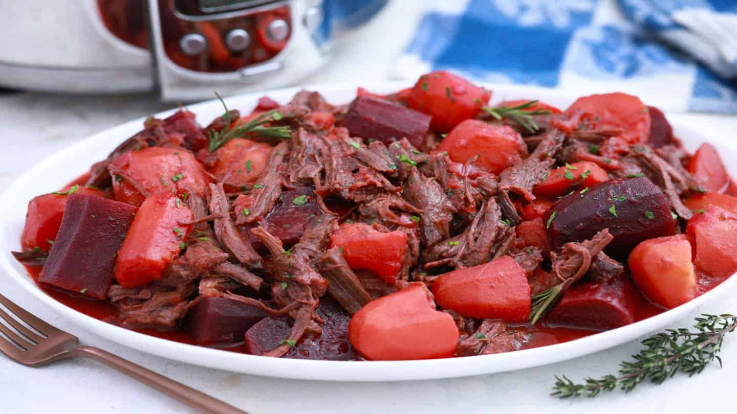 crockpot pot roast serving