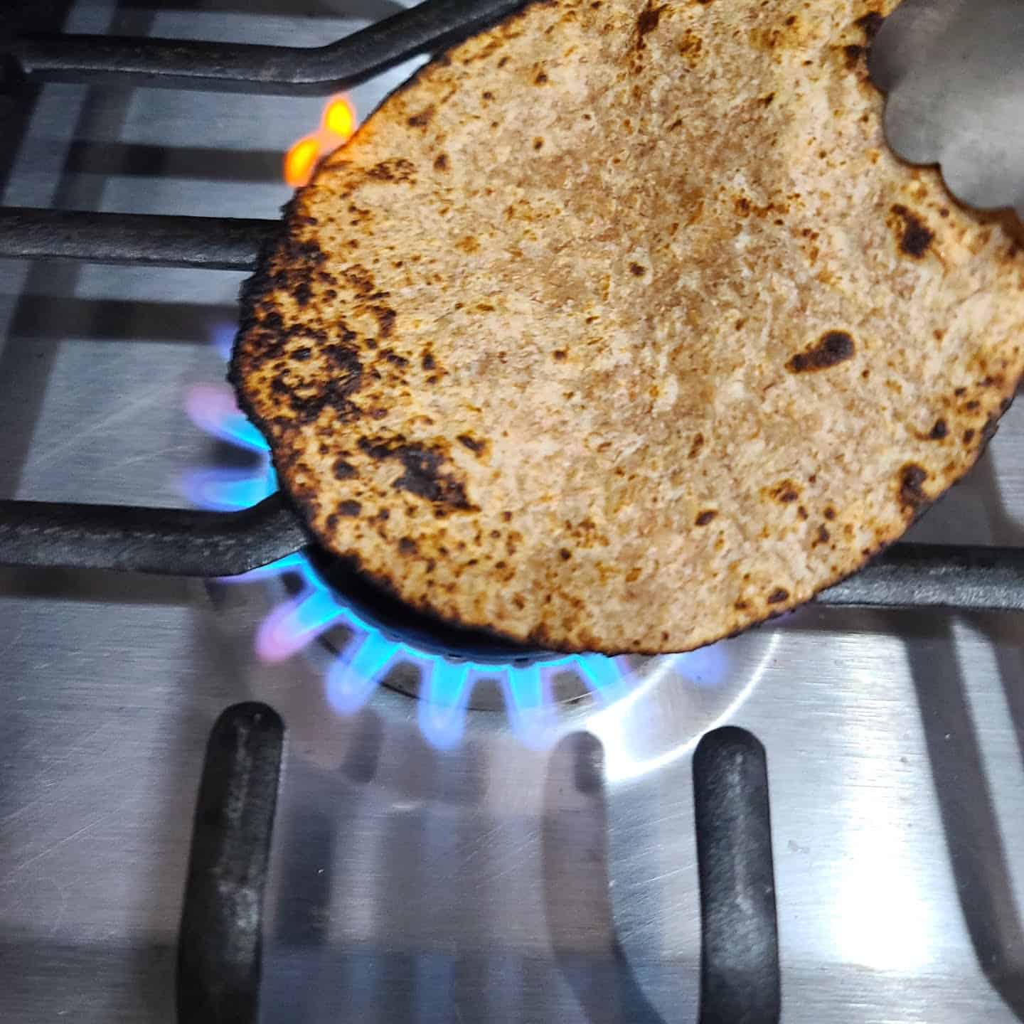 tortillas in a burner