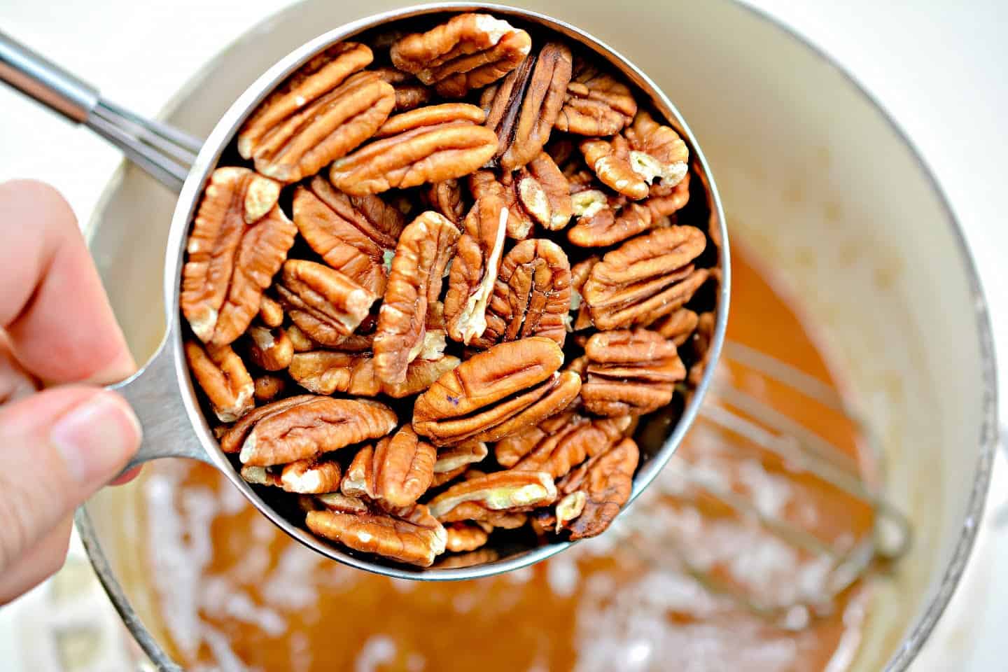 Stir in the pecans.