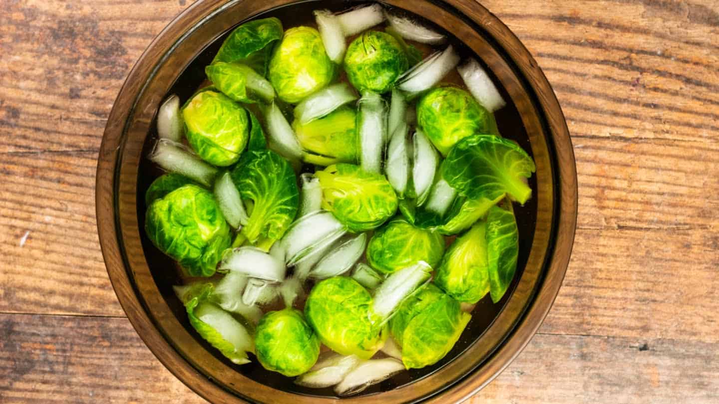 ice bath brusselt sprouts