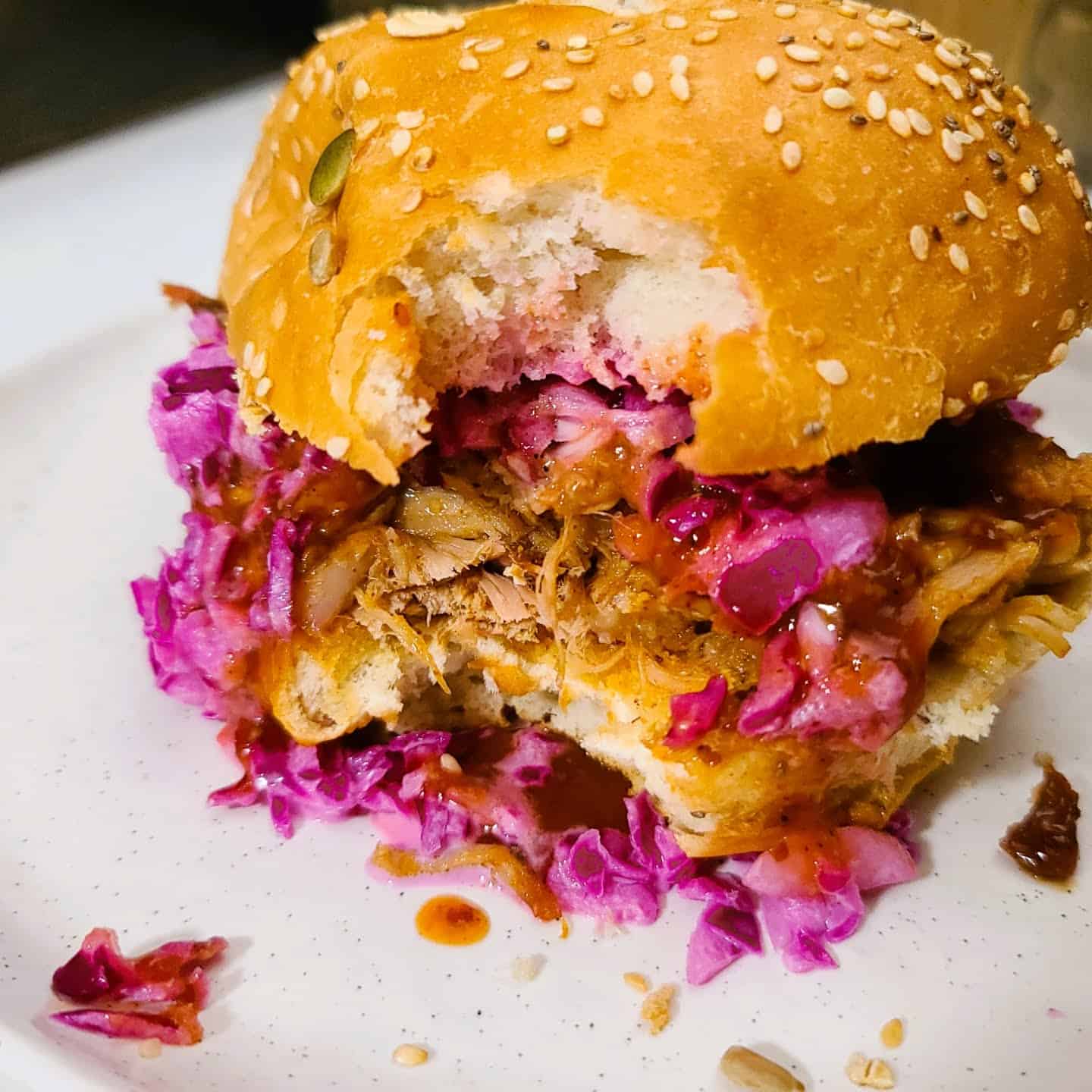 pulled pork sandwich bite