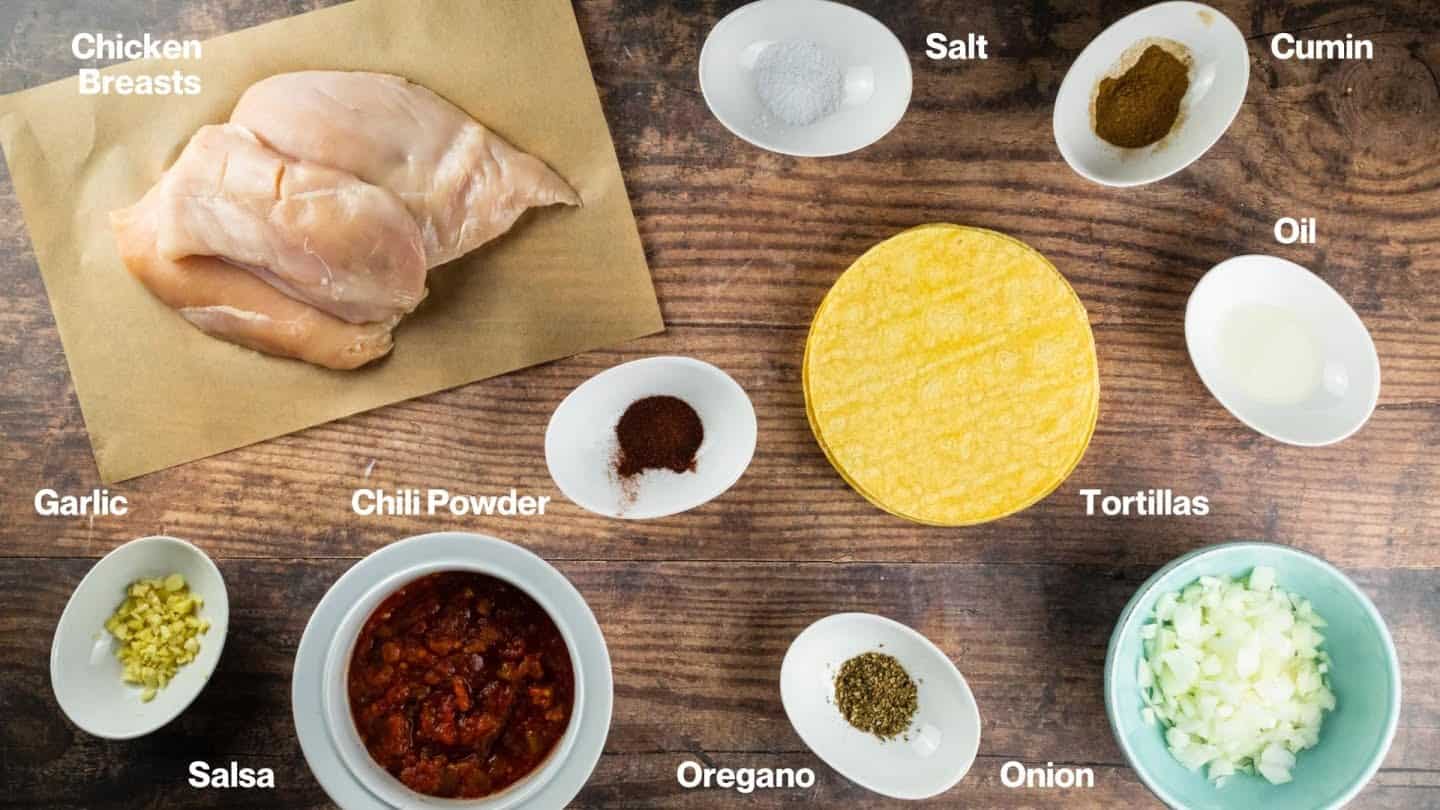 shredded chicken tacos ingredients