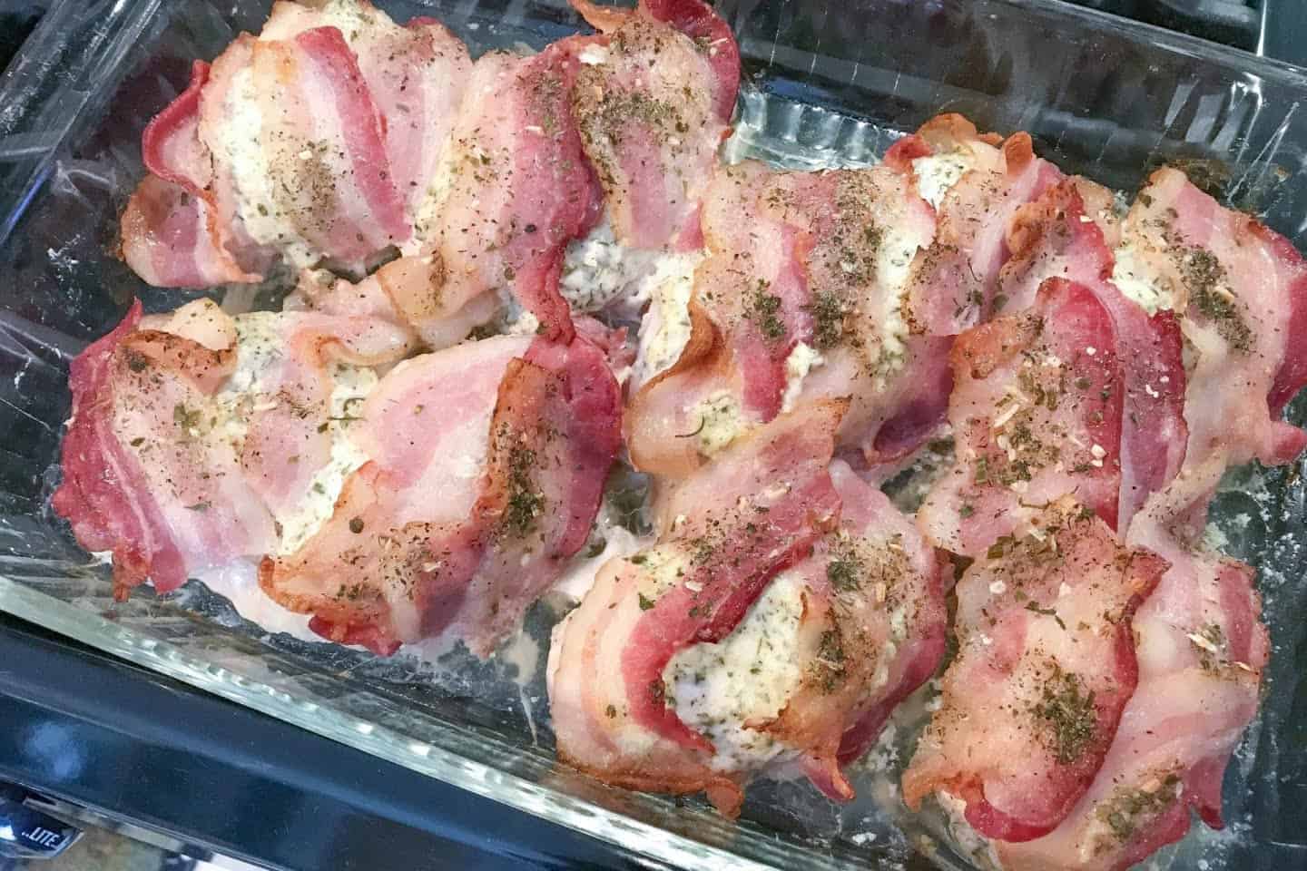 Baked Chicken with Bacon on top