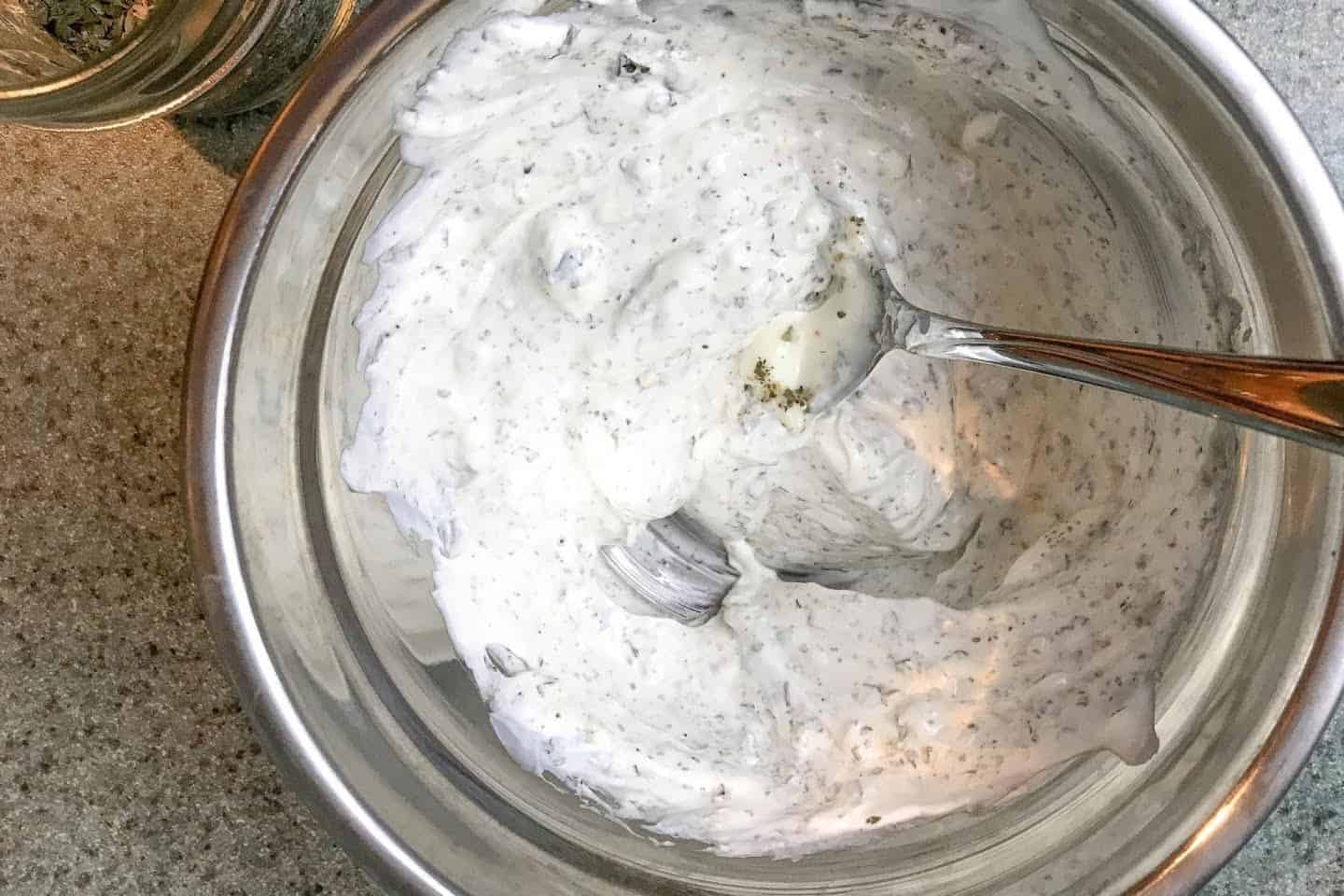 Blended Mayonnaise, Sour Cream and Ranch Seasoning