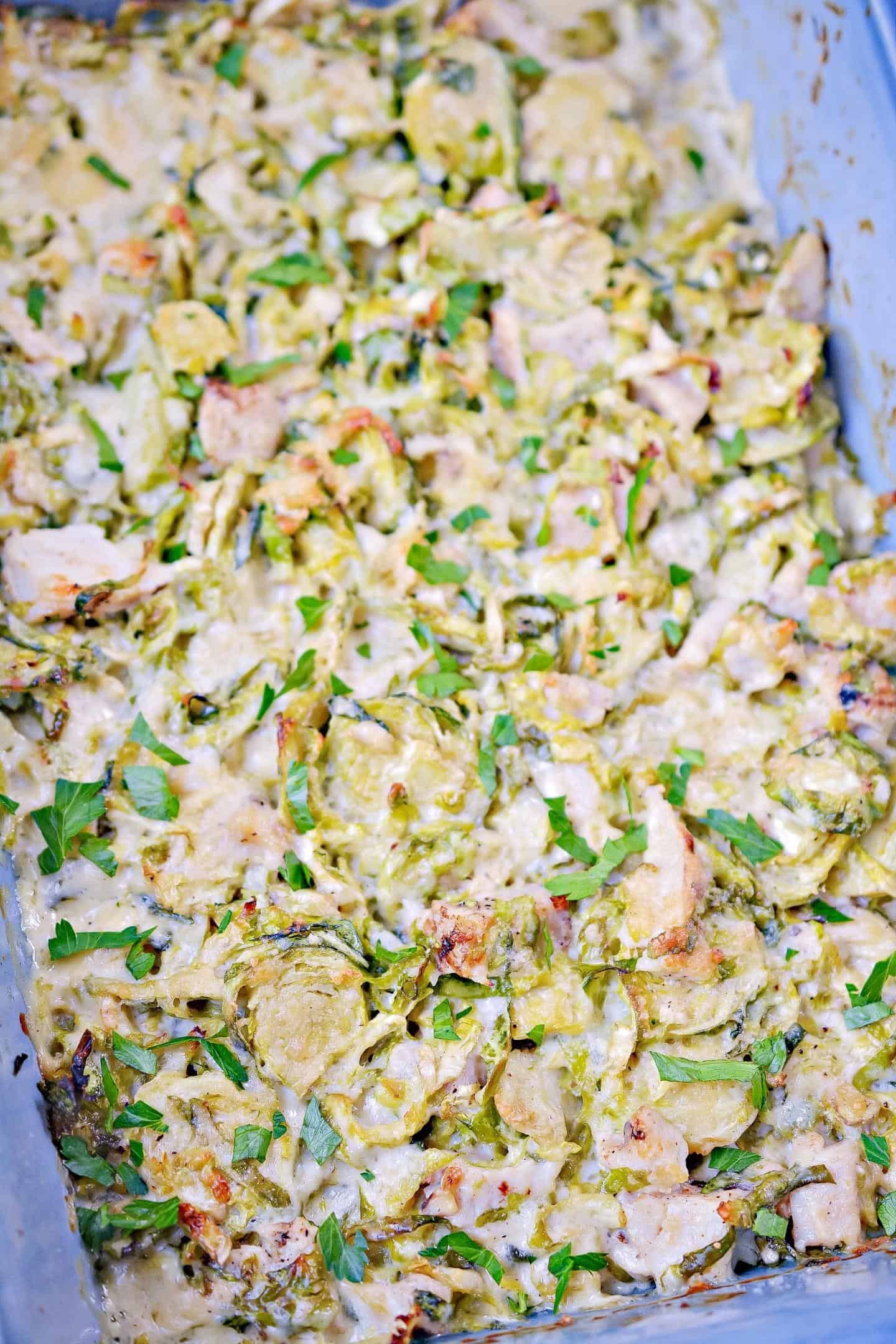 Chickem Brussel Sprout in Pan