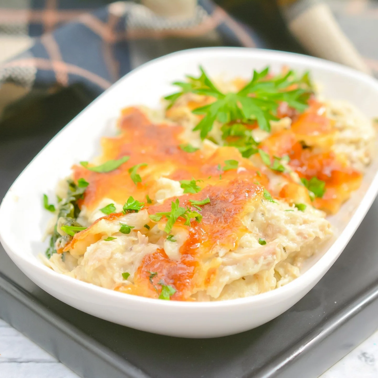 Creamy Chicken Spinach Casserole - Featured