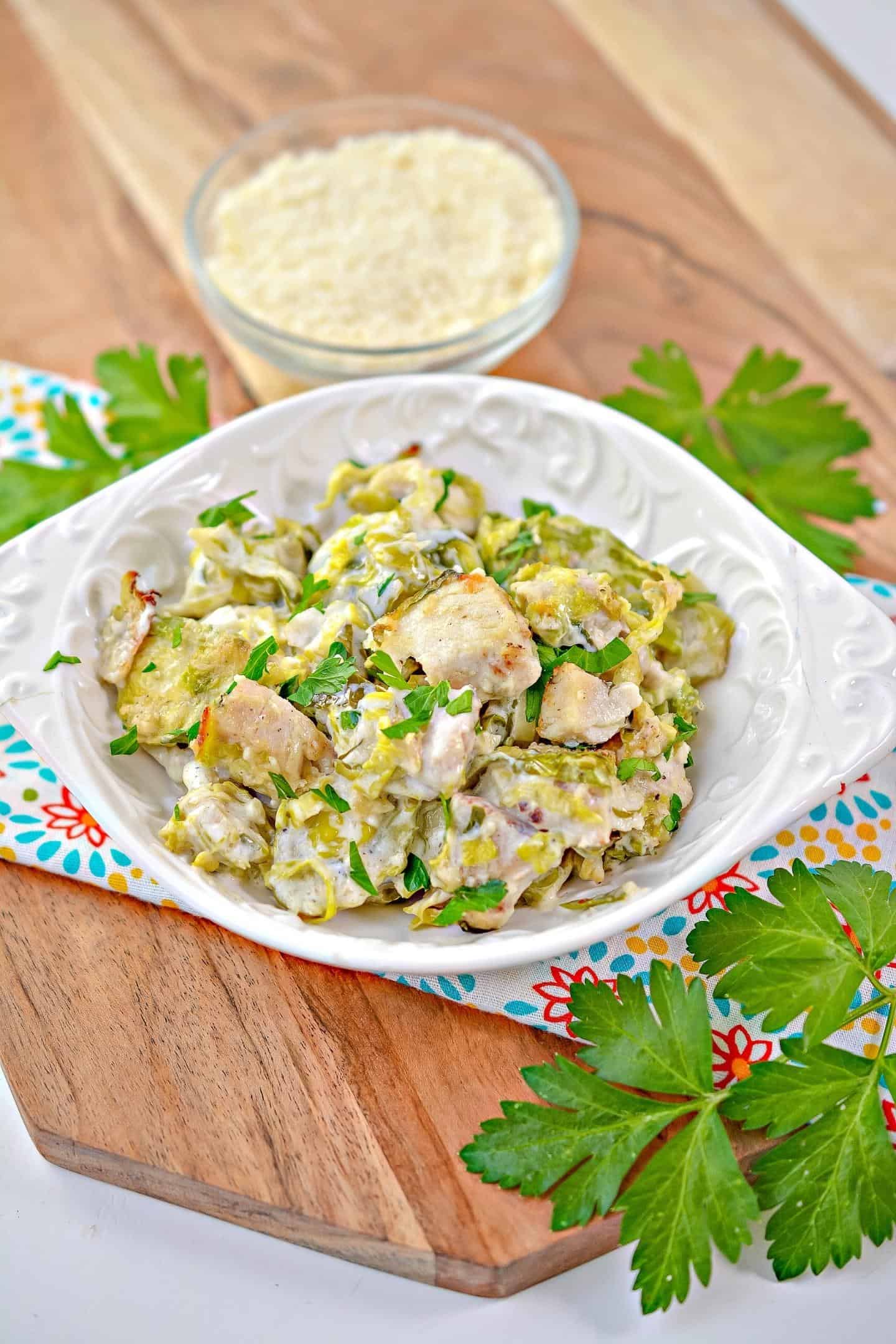 Brussel Sprout Garnished with Parsley