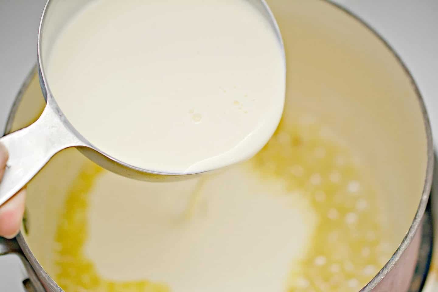 Heavy Cream in Pan