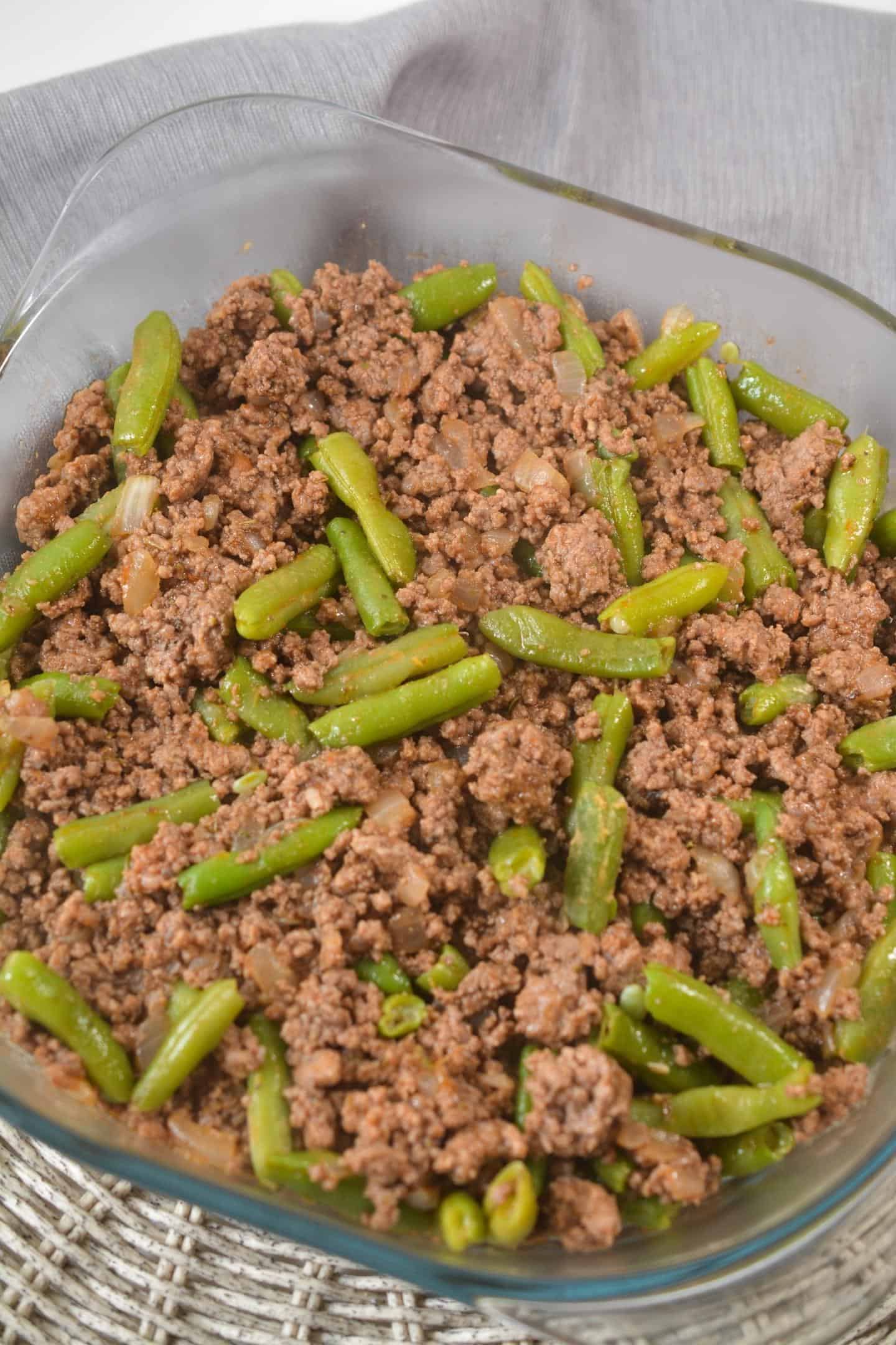 Meat Filling in Casserole Dish