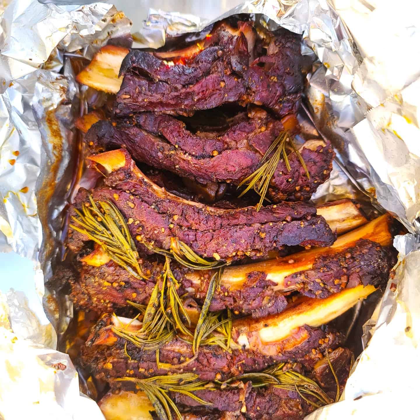 smoked beef back ribs with rosemary