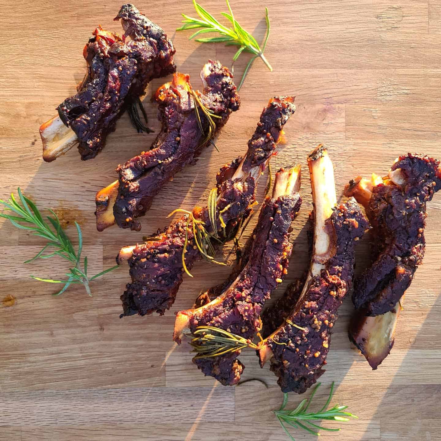 smoked beef back ribs with rosemary